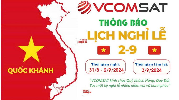 Thông báo lịch nghỉ lễ Quốc khánh 2/9/2024