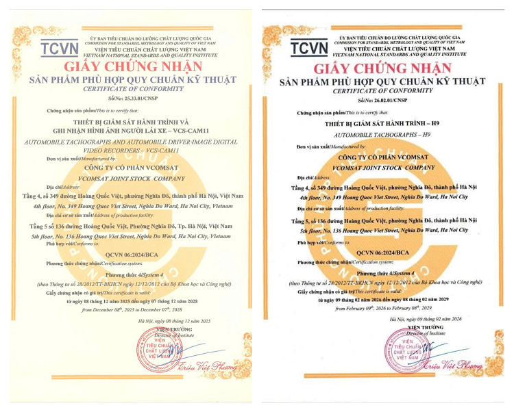 CÔNG BỐ HỢP QUY THIẾT BỊ GSHT H9 VÀ VCS-CAM11 THEO TIÊU CHUẨN QCVN 06:2024/BCA